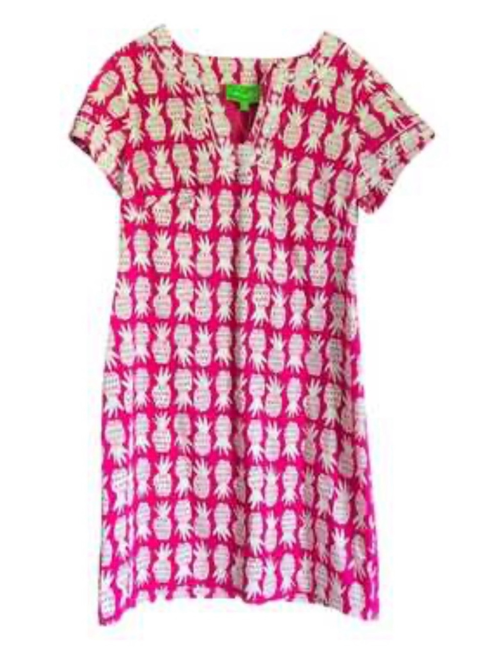 Pappagallo Women Pink Mini Dress with White Pineapple Pattern Size 10